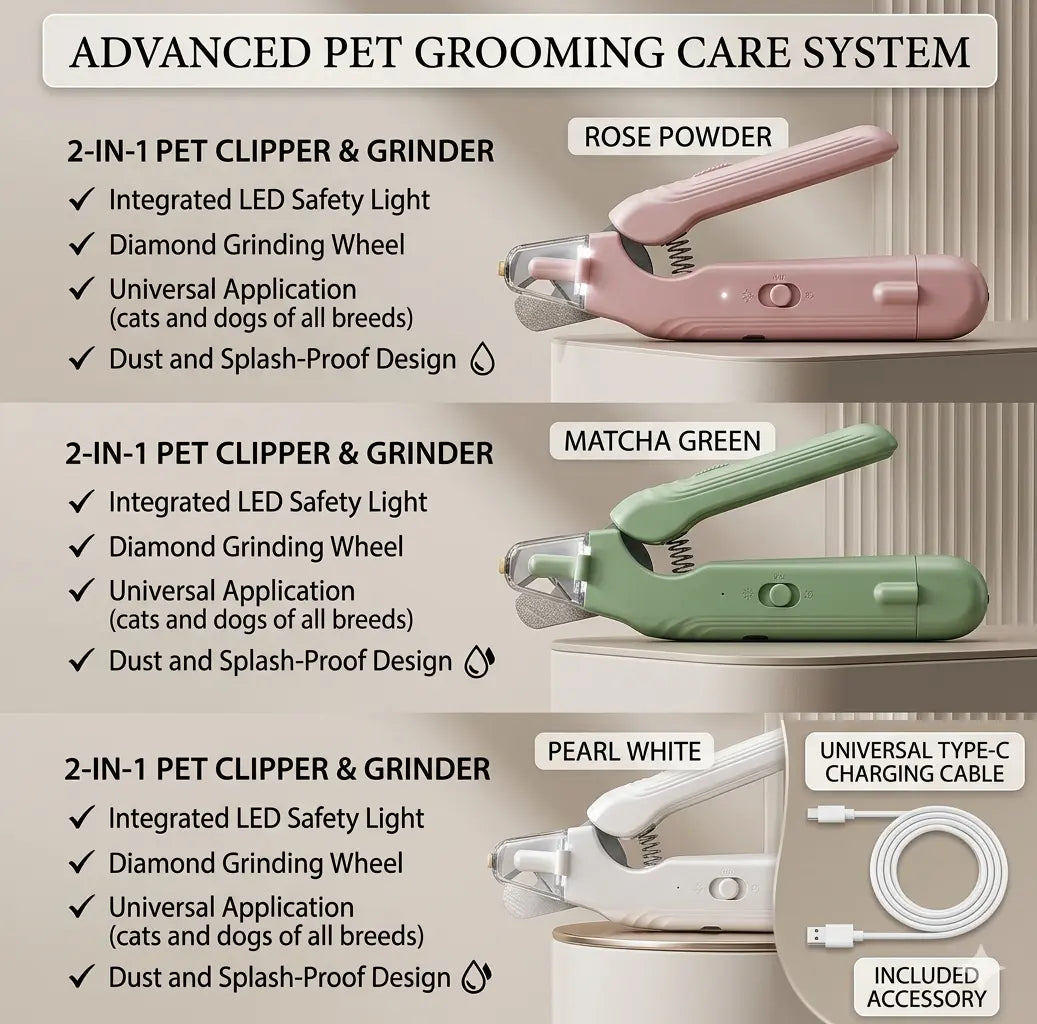 2-in-1 LED Pet Nail Clipper & Grinder