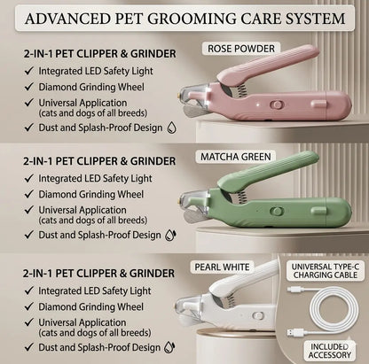 2-in-1 LED Pet Nail Clipper & Grinder