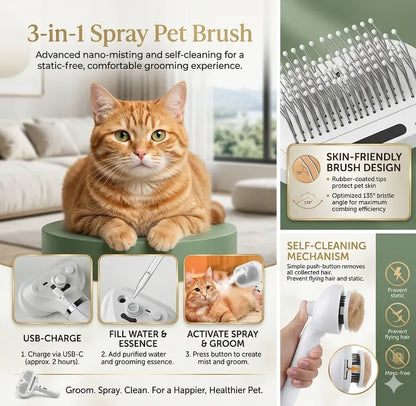 3 In 1  Pet Steam Brush