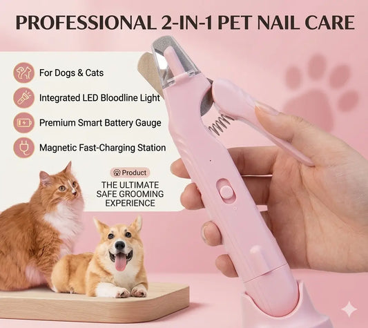 2-in-1 LED Pet Nail Clipper & Grinder
