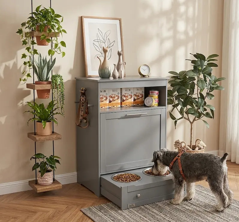 Pet Feeder Station & Storage Cabinet