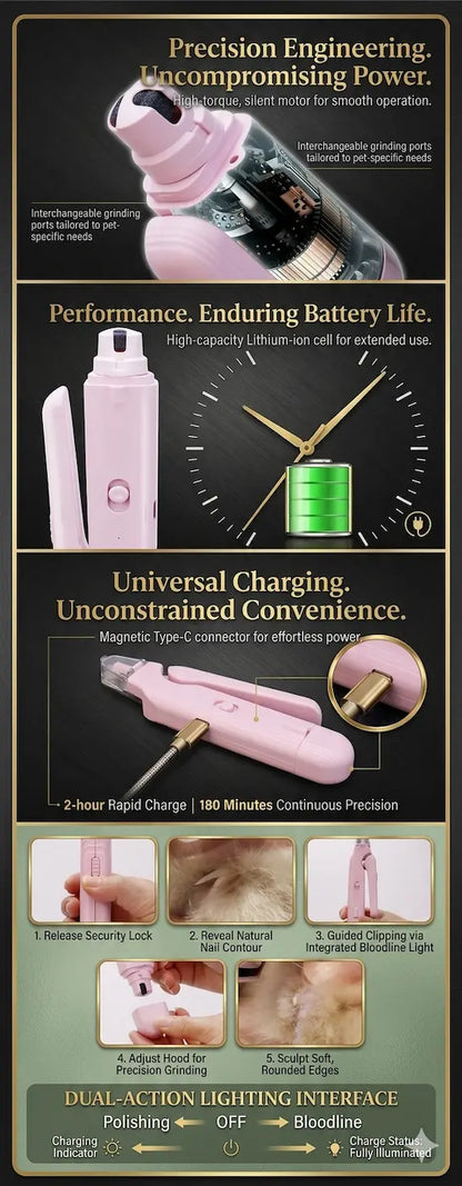 2-in-1 LED Pet Nail Clipper & Grinder