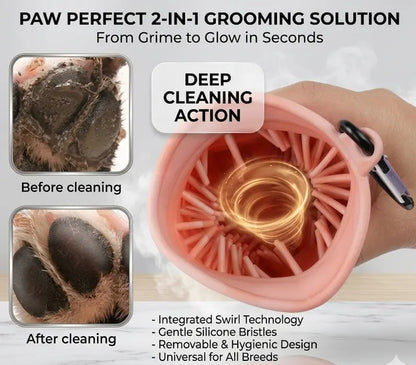 2-in-1 Paw Cleaner Cup & Grooming Brush
