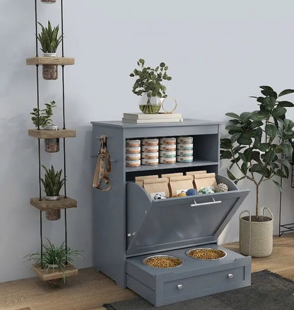 Pet Feeder Station & Storage Cabinet